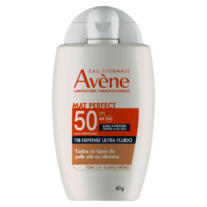 Protetor Solar Facial FPS50 Avène Mat Perfect Tri-Defense Ultra Fluído Cor Claro 40g
