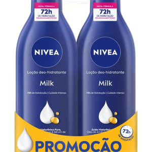 Loção Hidratante Corporal Nivea Milk Pele Seca a Extrasseca 2 Unidades 400mL Cada