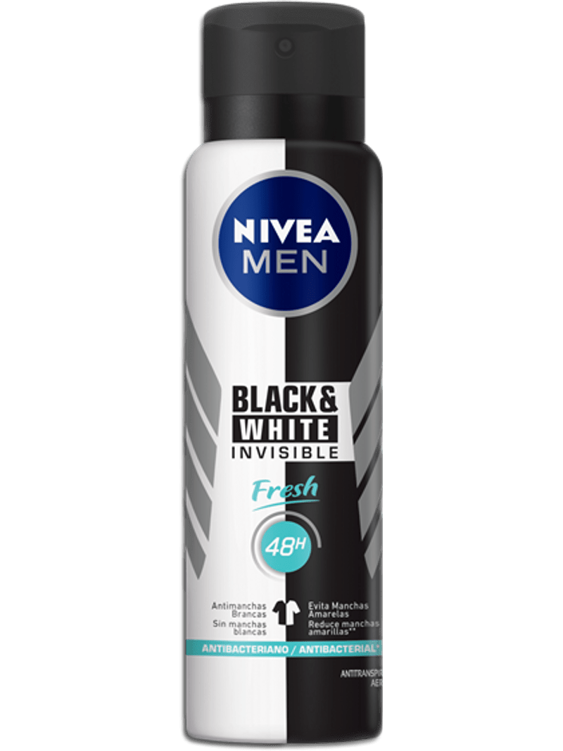 Desodorante Masculino Nivea Men Invisible For Black And White Fresh Aerosol Com 150ml