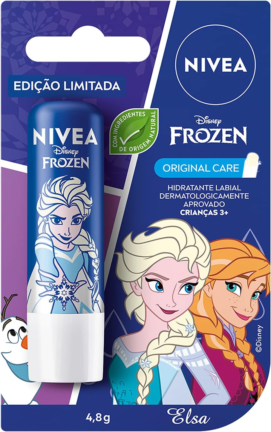 Hidratante Labial Infantil Nivea Disney Princesas 3+ anos, Elsa, original