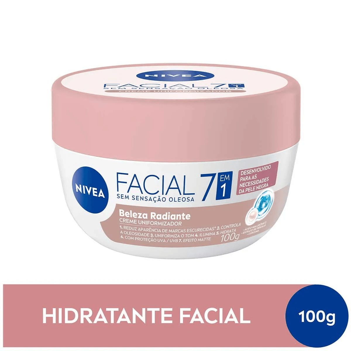 Creme Uniformizador Facial Nivea Beleza Radiante para Pele Negra - Pote com 100g