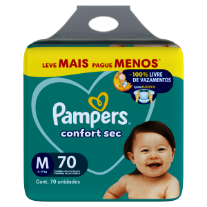 Fralda Descartável Pampers Confort Sec M 70 Unidades