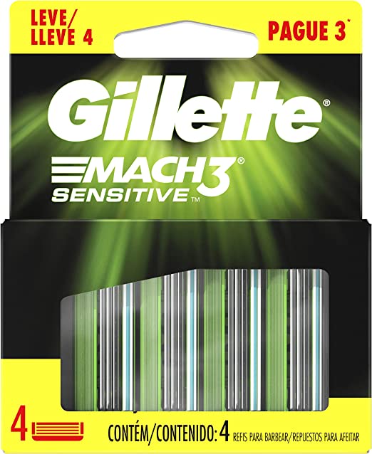 Carga Gillette Mach3 Sensitive 4 Unidades, Leve 4 Pague 3