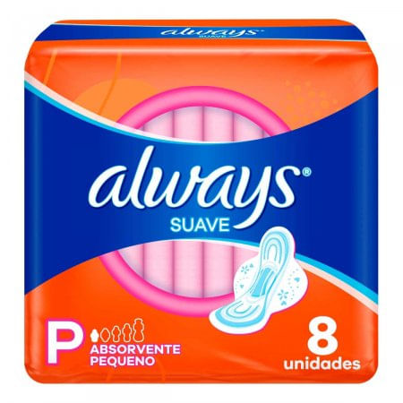 Absorvente Always Super Proteção Cobertura Suave com Abas 8 Unidades