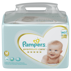 Fralda Pampers Premium Care Jumbo Tamanho M com 80 Unidades