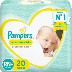 Fralda Pampers Premium Care RN+ 20 unidades