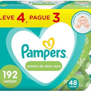 Kit Lenços Umedecidos Pampers Aroma de Aloe Vera 192 Unidades