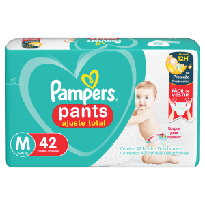 Fralda Pampers Pants Ajuste Total Tamanho M com 42 Unidades