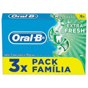 Creme Dental Oral B Extra Fresh 70g 3 Unidades
