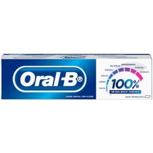Creme Dental Oral-B 100% - menta refrescante, 1 unidade com 70g