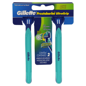 Prestobarba Ultragrip Barbeador Masculino Pele Sensivel Cabeca Movel 2 Unidades
