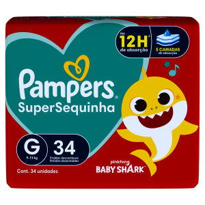 Fralda Descartável Pampers Supersec Mega G 34 Unidades
