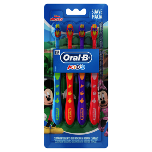 Oral-B Kids Escova Dental Infantil Mickey Suave Macia 4 Unidades
