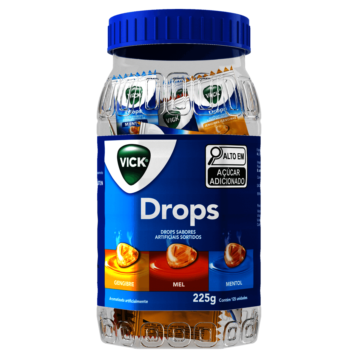 Pastilhas Sortidas Vick Drops 250g 125 Unidades