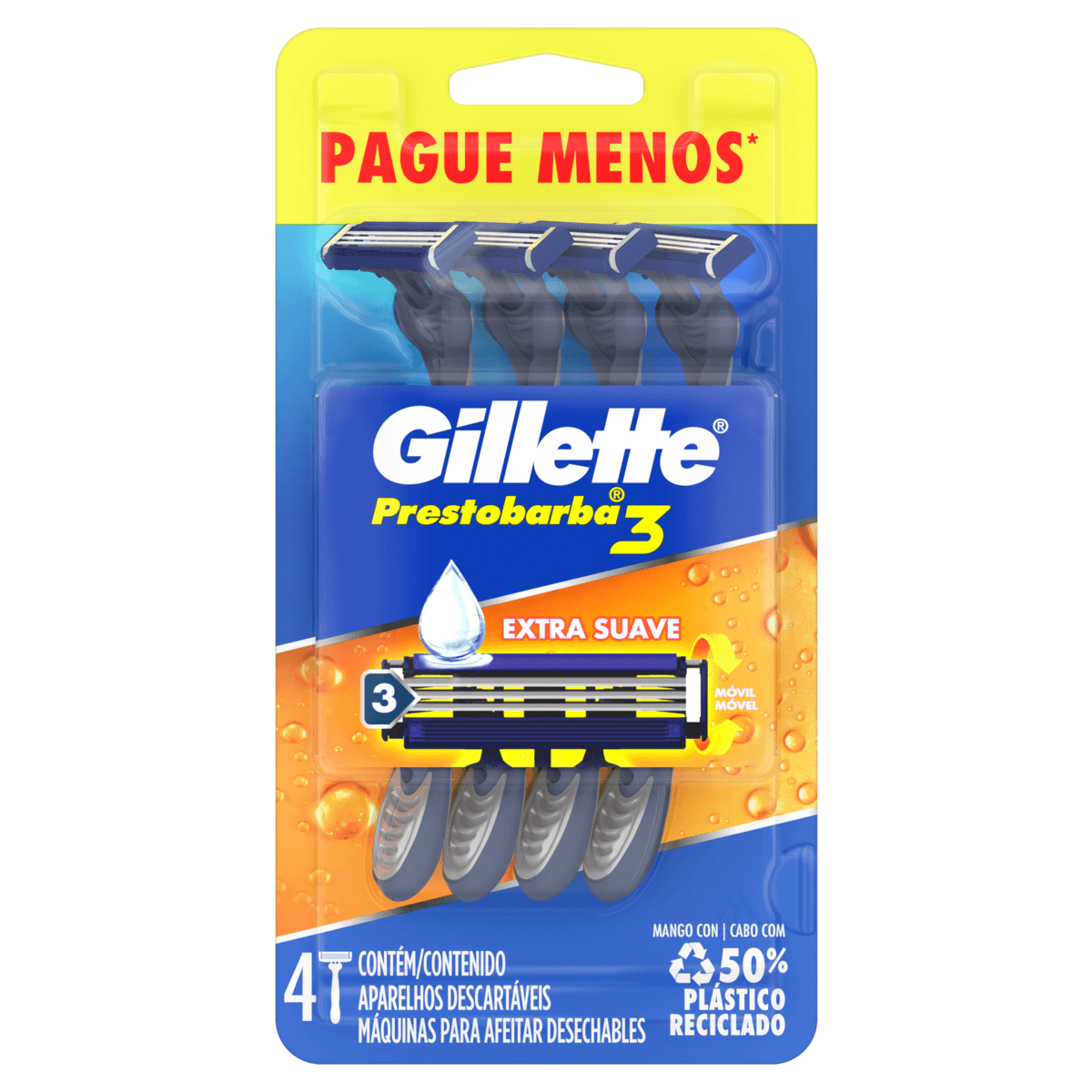 Aparelho de Barbear Gillette Prestobarba 3 Leve 4 e Pague 3