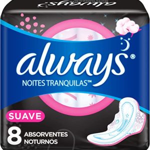 Absorvente Always Noites Tranquilas Cobertura Suave com Abas 8 Unidades