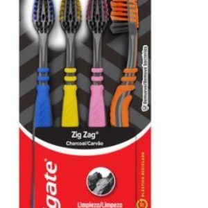 Escova Dental Média Infusão de Carvão Colgate Zig Zag 4 Unidades