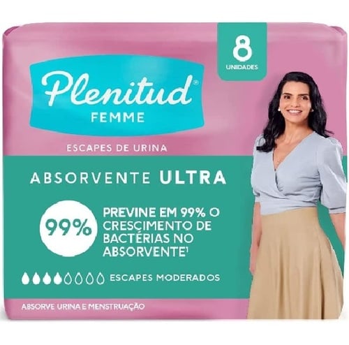 Absorvente Plenitud Femme ultra, pacote com 8 unidades