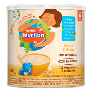 Cereal Infantil Mucilon Lata, Arroz e Aveia 400g