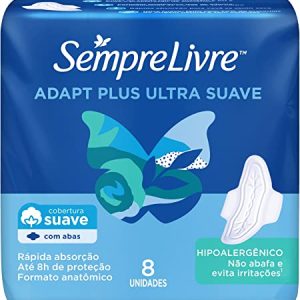 Absorvente Sempre Livre Adapt Termo Control Com Abas, 8 Unidades
