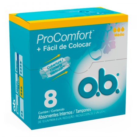 Absorvente Interno O.B. Procomfort Medio 8 Unidades