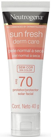 Protetor Solar FPS70 Neutrogena Sun Fresh Derm Care sem Cor 40G