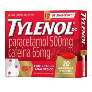 Tylenol DC 500mg + 65mg Comprimido Revestido - Caixa com 20 Comprimidos