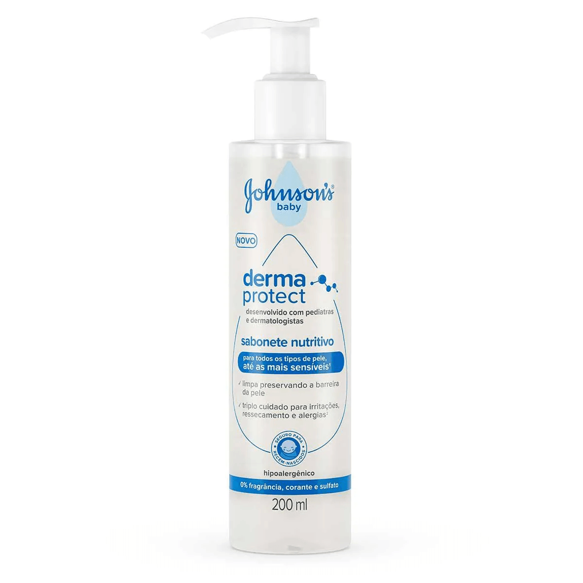 Sabonete Líquido Nutritivo Johnsons Baby Derma Protect 200mL