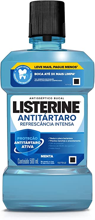 Enxaguante Bucal Listerine Antitártaro Menta Refrescância Intensa 500mL
