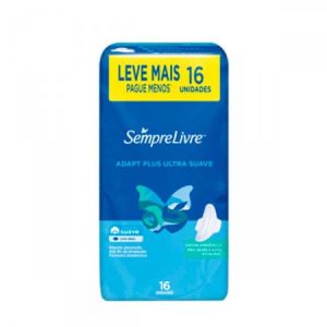 Absorvente Sempre Livre Fit Com abas, 16 unidades
