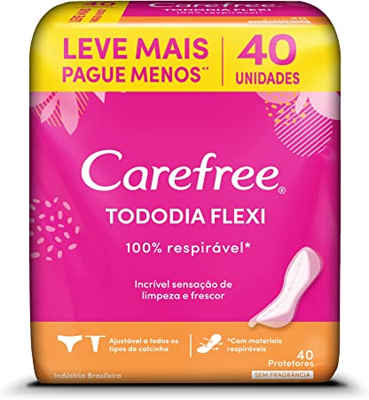 Protetor Diario Carefree Tododia Flexi com 40 unidades