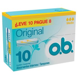 Absorvente Interno O.B. Original Medio leve 10 pague 8
