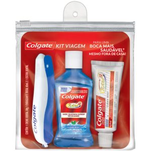 Kit Colgate Total 12 Viagem com 1 Pasta de Dente de 30g + 1 Escova de Dente + 1 Enxaguante Bucal de