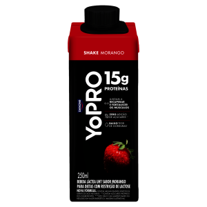 Yopro Bebida Láctea UHT 15g de Proteína Sabor Morango Zero Lactose 250ml