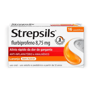 Strepsils 8,75mg Sabor Laranja - Caixa com 16 Pastilhas