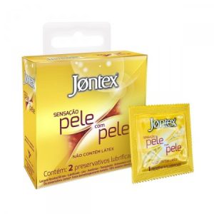 Preservativo Jontex Lubrificado Pele com Pele, 2 Unidades