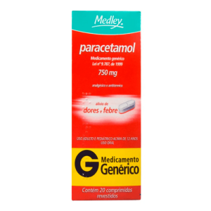Paracetamol 750mg - 20 Comprimidos Revestidos