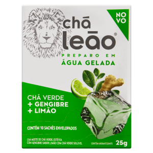 Chá Verde Leão Gelado Gengibre e Limão 10 Sachês
