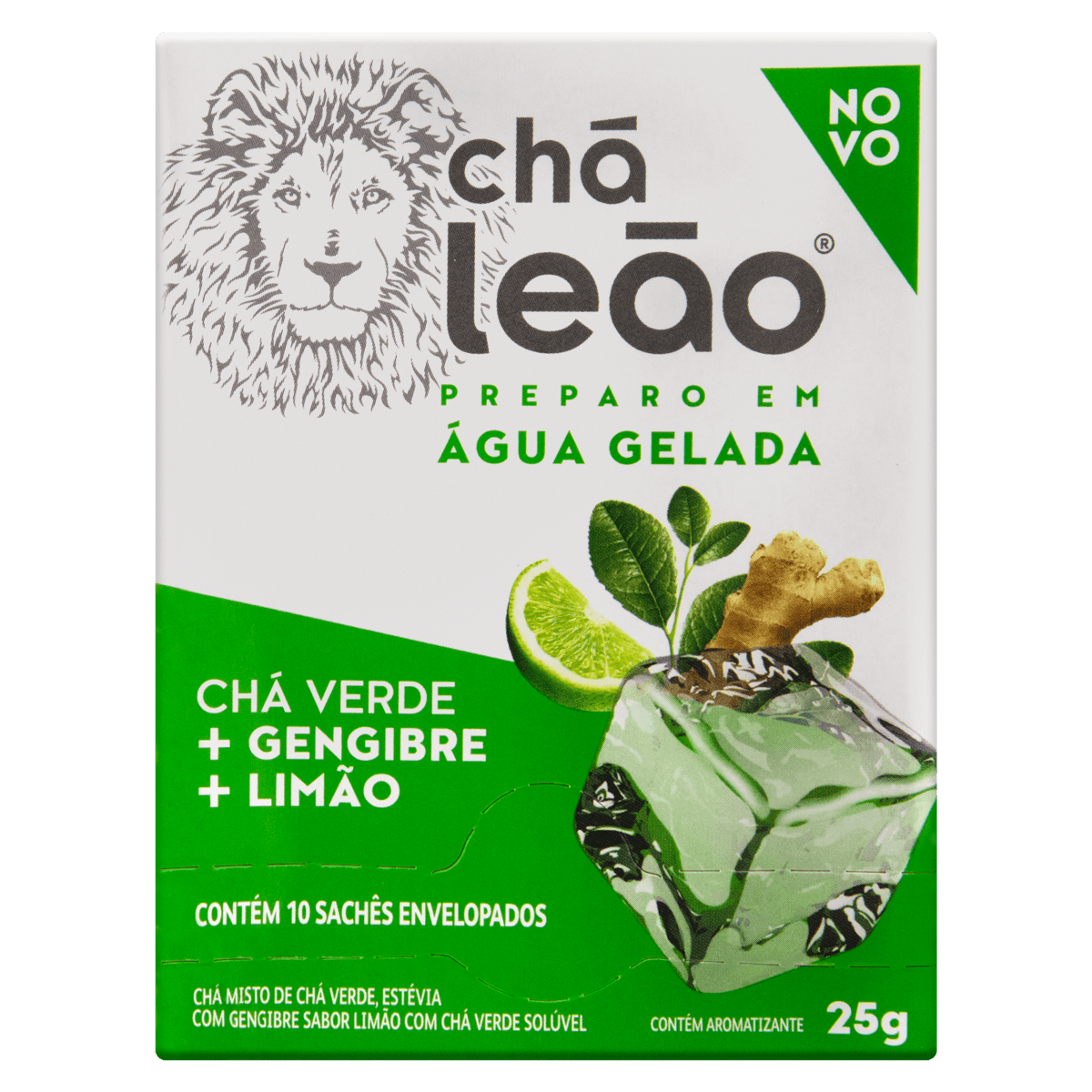 Chá Verde Leão Gelado Gengibre e Limão 10 Sachês