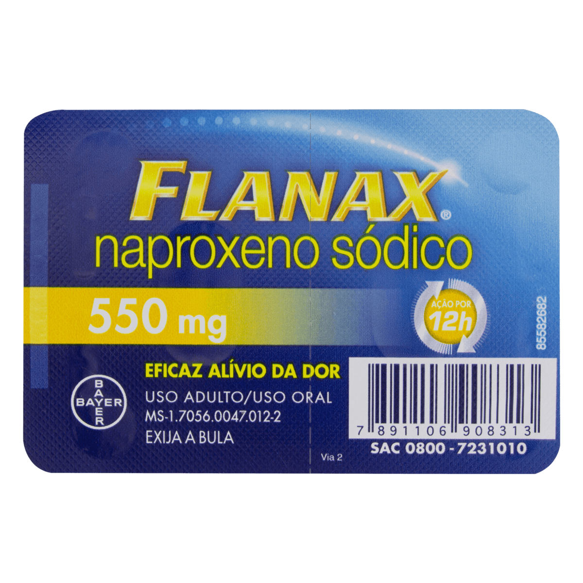Flanax 550mg Comprimido Revestido - Blíster com 2 Comprimidos