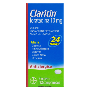 Claritin 10mg Caixa com 12 Comprimidos