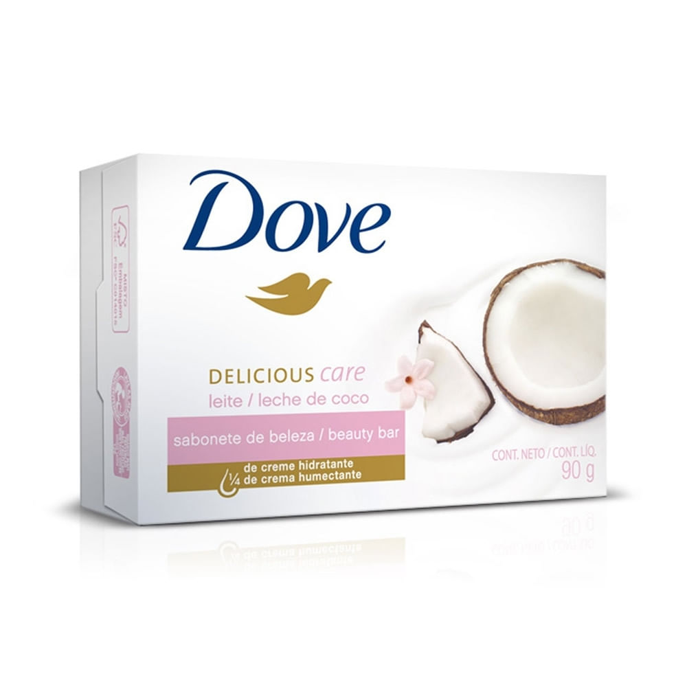 Sabonete Dove Delicious Care Leite de Coco e Pétalas de Jasmim barra de 90g