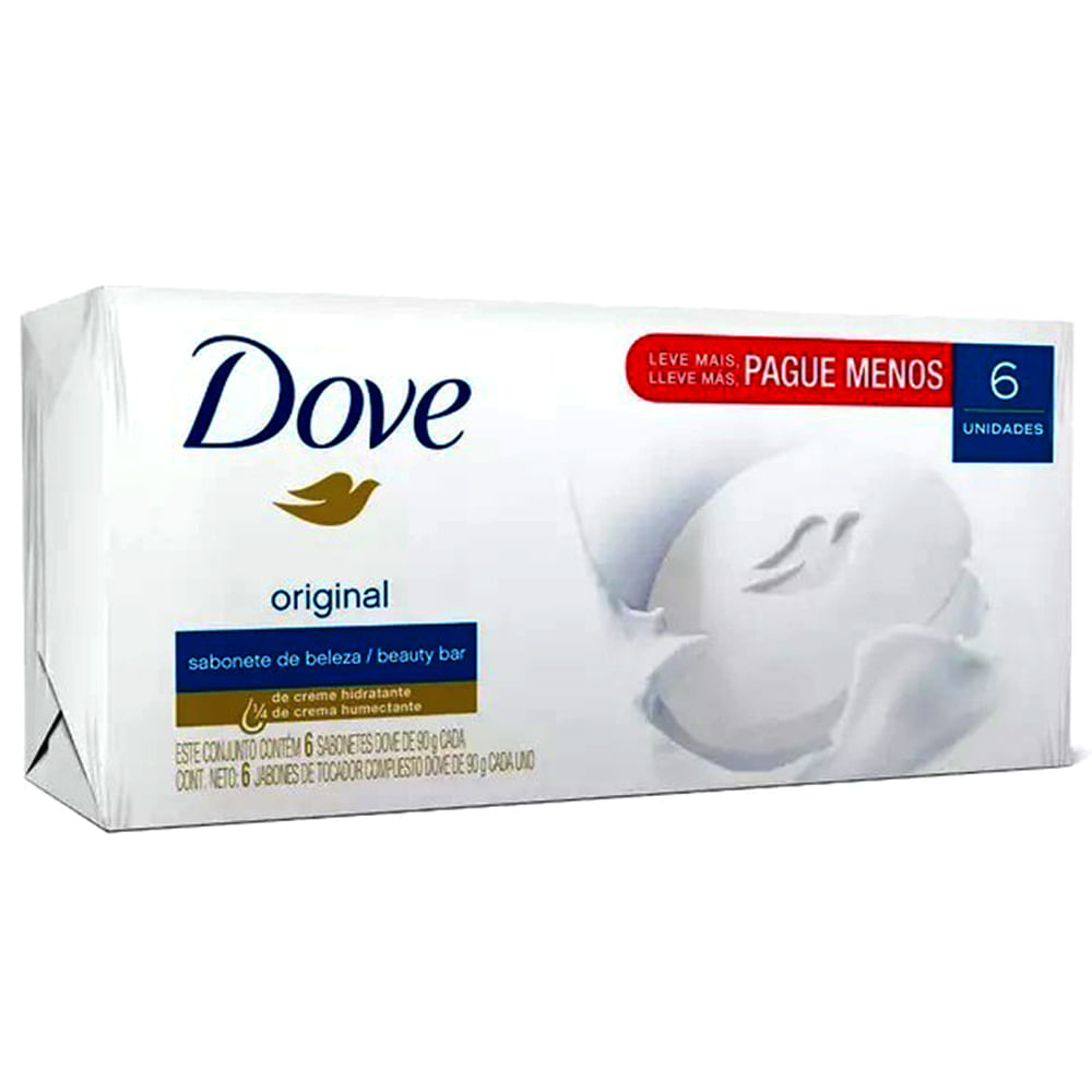 Pack Sabonete Barra Original Dove Envoltório 6 Unidades 90G Cada Leve Mais Pague Menos