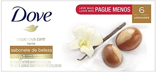 Sabonete Dove em Barra Manteiga de Karité Pack com 6 Unidades de 90g