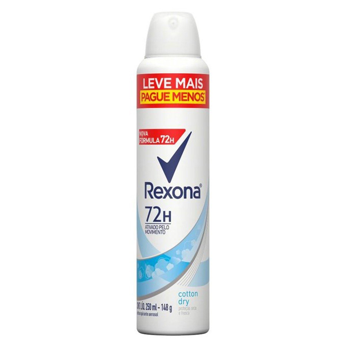 Desodorante Feminino Rexona Cotton Dry Aerosol Antitranspirante 72h com 250ml