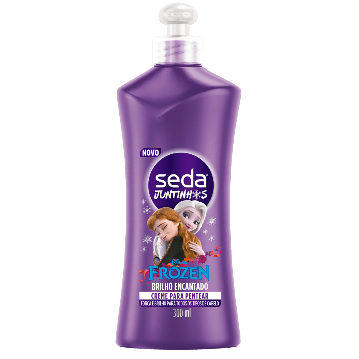 Creme Para Pentear Infantil Frozen Seda Juntinhos Brilho Encantado Frasco 300mL