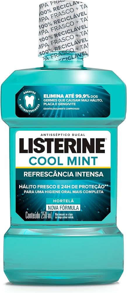 Enxaguante Antisséptico Bucal Listerine Cool Mint Frasco com 250mL