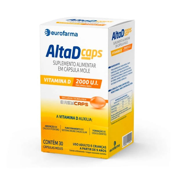 AltaD Caps 2000UI Cápsula Mole - Caixa com 30 Cápsulas