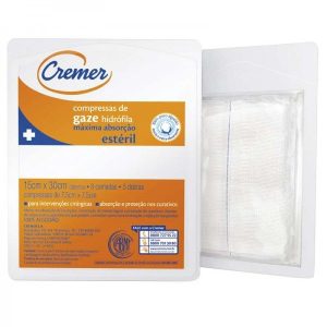Compressa De Gaze Estéril Cremer 7,5Cm X 7,5Cm Pacote 5 Unidades