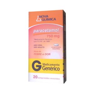 Paracetamol 750mg Caixa com 20 Comprimidos